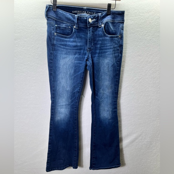 American Eagle Outfitters Denim - American Eagle Kick Bootcut Super Stretch Jeans Womens 8 Short Denim Cute 2187